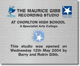 The plaque of the Maurice Gibb recording studio