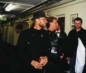 BBC, London 2001   (278Wx236H) - Maurice Gibb, Steve Rucker and Adam Gibb going out of the BBC studios. 