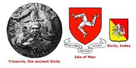 The symbols of Sicily and the Isle of Man are very similar...